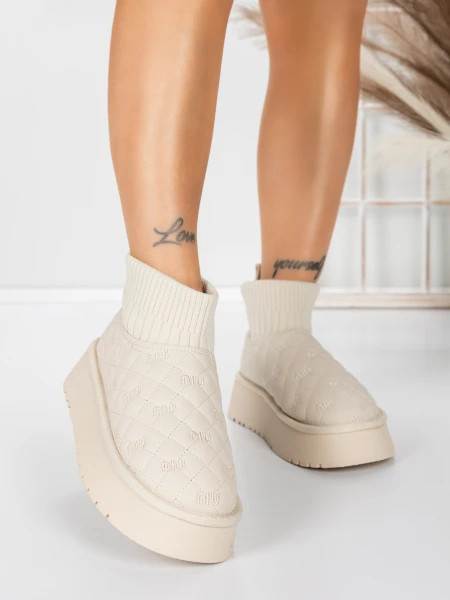 Ghete UG Dama 8733 BEIGE | MEI