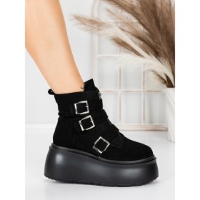 Ghete Dama cu Platforma 56WL13 BLACK | MEI