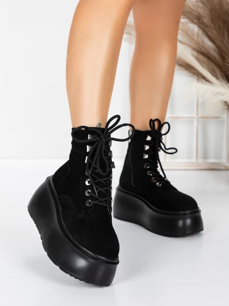 Ghete Dama cu Platforma 56WL16 BLACK | MEI