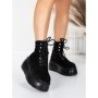 Ghete Dama cu Platforma 56WL16 BLACK | MEI