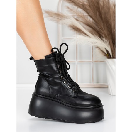 Ghete Dama cu Platforma 56WL16 BLACK | MEI