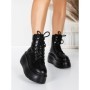 Ghete Dama cu Platforma 56WL16 BLACK | MEI