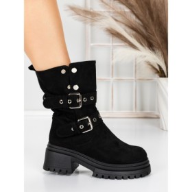 Ghete Dama 5W81 Negru | Mei Ghete Dama Imblanite 5W81 BLACK | MEI