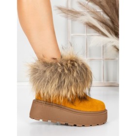 Ghete Dama din piele naturala 3ASJN73 Galben | Pantoful Ghete Dama din piele naturala 3ASJN73 YELLOW | PANTOFUL