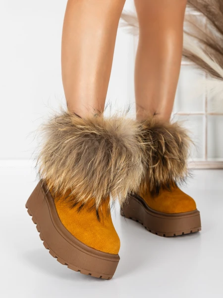 Ghete Dama din piele naturala 3ASJN73 YELLOW | PANTOFUL