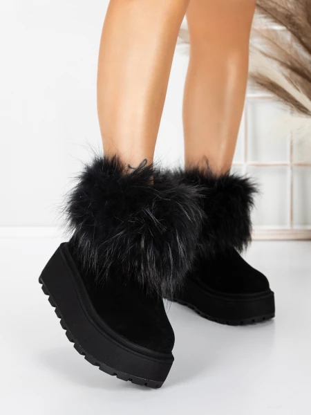 Ghete Dama din piele naturala 3ASJN73 BLACK | PANTOFUL