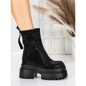 Ghete Dama cu Platforma 5SJN23 BLACK | MEI