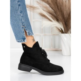 Ghete Dama 5AH62 Negru | Mei Ghete Dama Imblanite 5AH62 BLACK | MEI