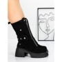 Ghete Dama din piele naturala 52AD5 BLACK | PANTOFUL