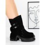 Ghete Dama din piele naturala 52AD1 BLACK | PANTOFUL