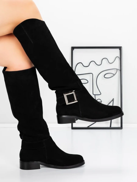 Cizme Dama din piele naturala 52AD3 BLACK | PANTOFUL