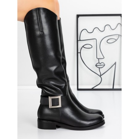 Cizme Dama din piele naturala 52AD3 BLACK | PANTOFUL