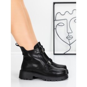 Ghete Dama din piele naturala 52AD7 BLACK | PANTOFUL
