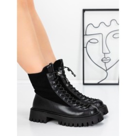 Ghete Dama din piele naturala 52AD8 BLACK | PANTOFUL