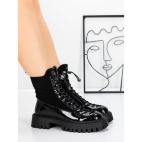 Ghete Dama din piele naturala 52AD8 BLACK | PANTOFUL