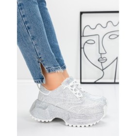 Pantofi Sport Dama cu Platforma 5WL93 WHITE | MEI