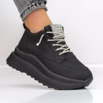 Pantofi Sport Dama cu Platforma 3WL3 Negru » Reina.Ro