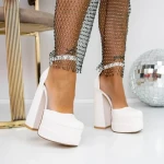 Pantofi cu toc gros si Platforma 2SY12 Bej » Reina.Ro