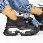 Pantofi Sport Dama cu Platforma 8233 Negru » Reina.Ro