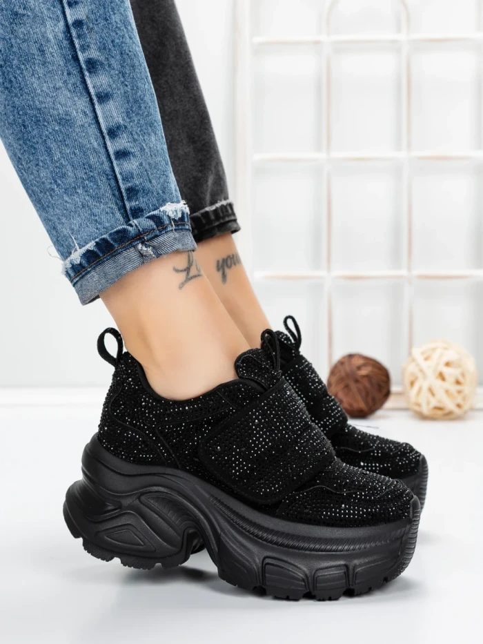 Pantofi Sport Dama cu Platforma 1A05 BLACK | MEI