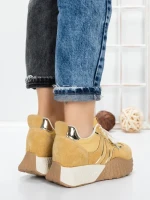 Pantofi Sport Dama cu Platforma 3A1-1 YELLOW | MEI