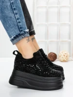 Pantofi Sport Dama cu Platforma 3592-1 BLACK | MEI
