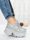 Pantofi Sport Dama cu Platforma 3561 SILVER | MEI