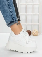 Pantofi Sport Dama cu Platforma 3570 WHITE | MEI