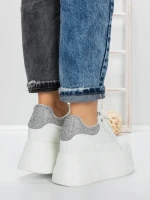Pantofi Sport Dama cu Platforma 3592-7 WHITE-GREY | MEI