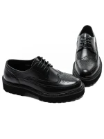 Pantofi Casual Barbati din piele naturala 5NXE67 BLACK | PANTOFUL