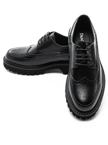 Pantofi Casual Barbati din piele naturala 5NXE67 BLACK | PANTOFUL