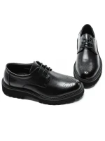 Pantofi Casual Barbati din piele naturala 5NXE68 BLACK | PANTOFUL