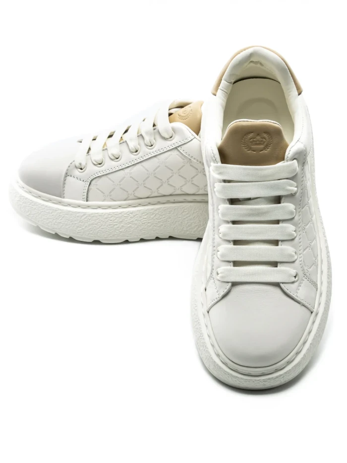 Pantofi Sport Barbati din piele naturala 5302 WHITE-APRICOT | ADVANCER