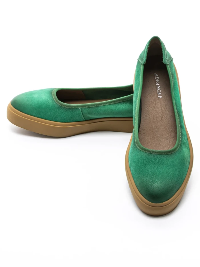 Balerini Dama din piele naturala N3301 GREEN | ADVANCER