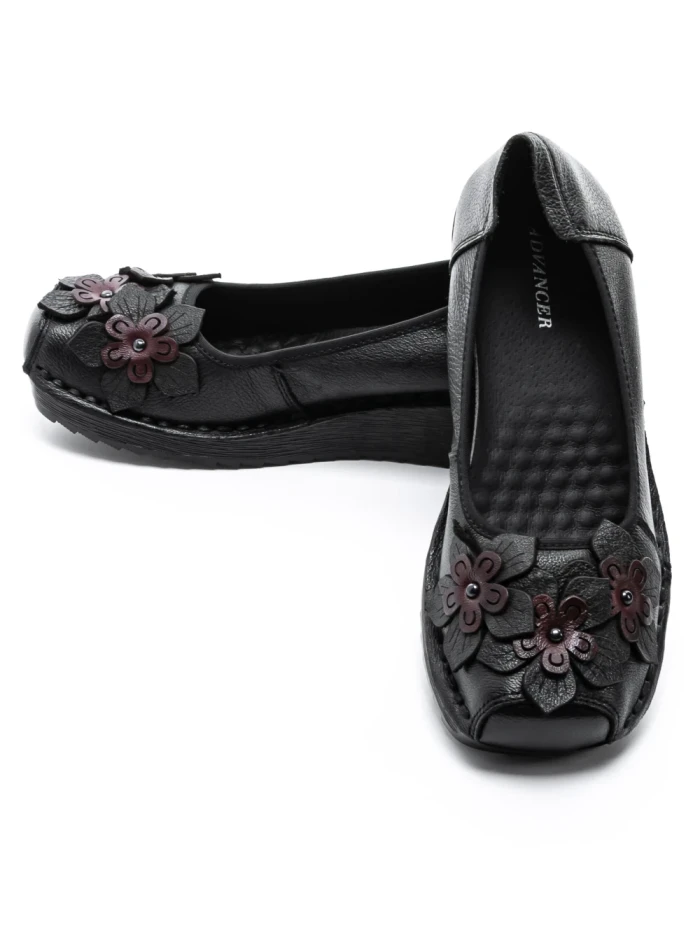 Balerini Dama din piele naturala F166 BLACK | ADVANCER