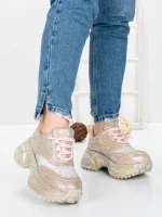 Pantofi Sport Dama cu Platforma 5WL109 PINK | MEI