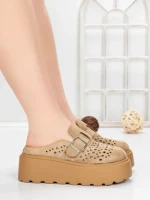 Papuci Dama cu Platforma 5WL113 KHAKI | MEI