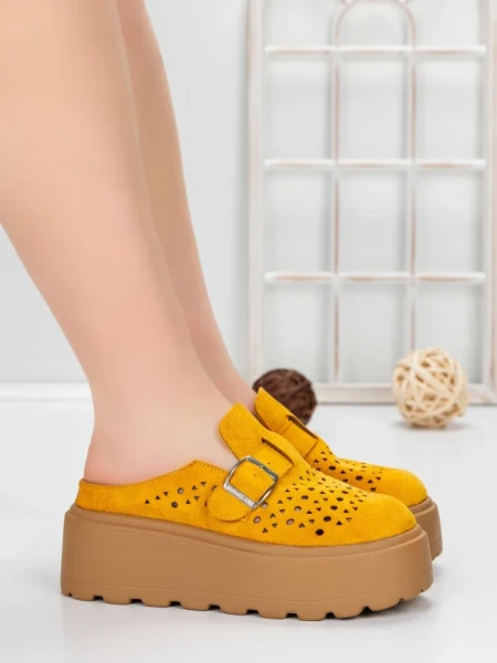 Papuci Dama cu Platforma 5WL113 YELLOW | MEI