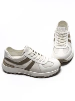Pantofi Sport Barbati din piele naturala 5317 WHITE-APRICOT | ADVANCER