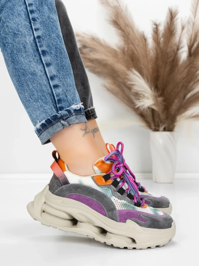 Pantofi Sport Dama din piele naturala 36868-1 PURPLE | ADVANCER