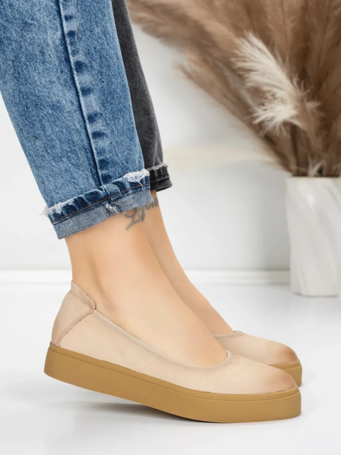 Balerini Dama din piele naturala N3301 CREAM | ADVANCER