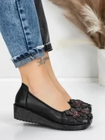 Balerini Dama din piele naturala F166 BLACK | ADVANCER