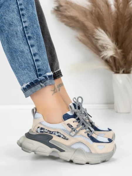 Pantofi Sport Dama din piele naturala Y5757-1 BLUE | ADVANCER