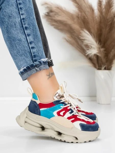 Pantofi Sport Dama din piele naturala 36899 BLUE | ADVANCER