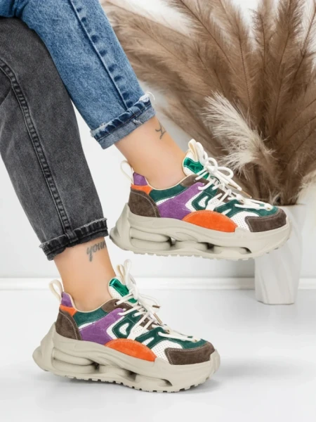 Pantofi Sport Dama din piele naturala 36899 BROWN | ADVANCER