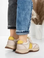 Pantofi Sport Dama din piele naturala KM3309 YELLOW | ADVANCER