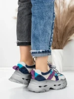 Pantofi Sport Dama din piele naturala HY2986 CREAM-PURPLE | FRANCO GERARDO