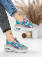 Pantofi Sport Dama din piele naturala HY2122 BLUE-PURPLE | FRANCO GERARDO