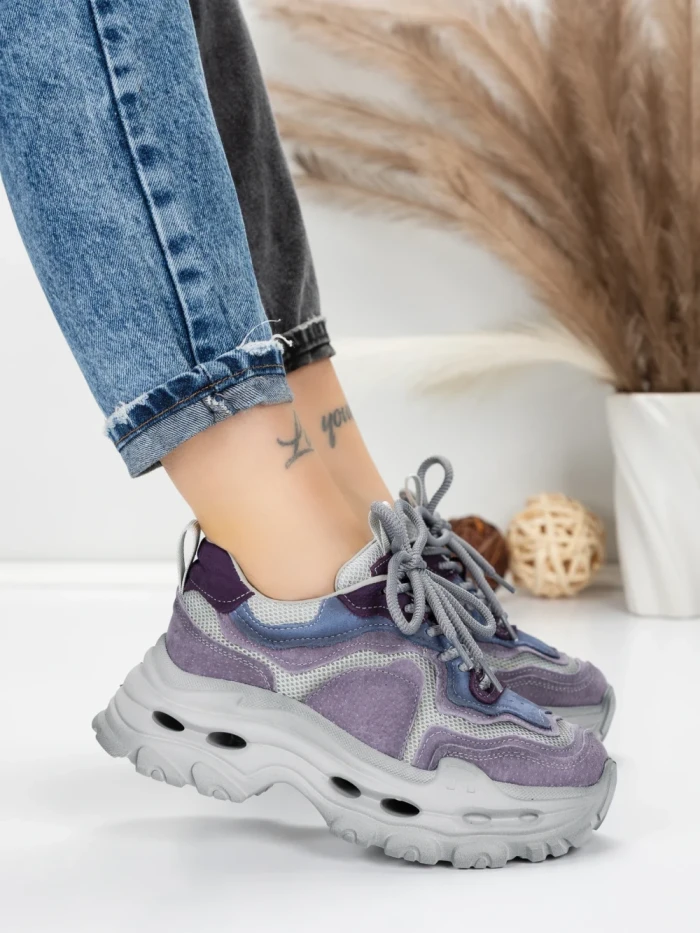 Pantofi Sport Dama din piele naturala HY2926-1 BLUE | FRANCO GERARDO