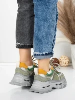 Pantofi Sport Dama din piele naturala HY2926-1 LIGHT GREEN | FRANCO GERARDO